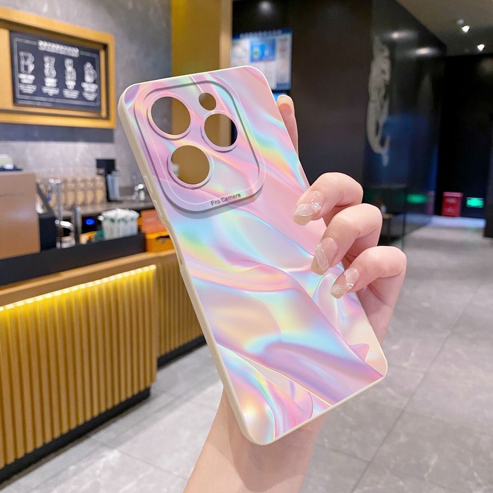 For Infinix Hot 50i 40i 40 Pro Note 12 G96 30 Hot 20 Play 12i 30i 20i 10S 11 Play 11S 10i Smart 8 9 5 Pink Golden Aurora Full Protective Case Anti Drop Cover