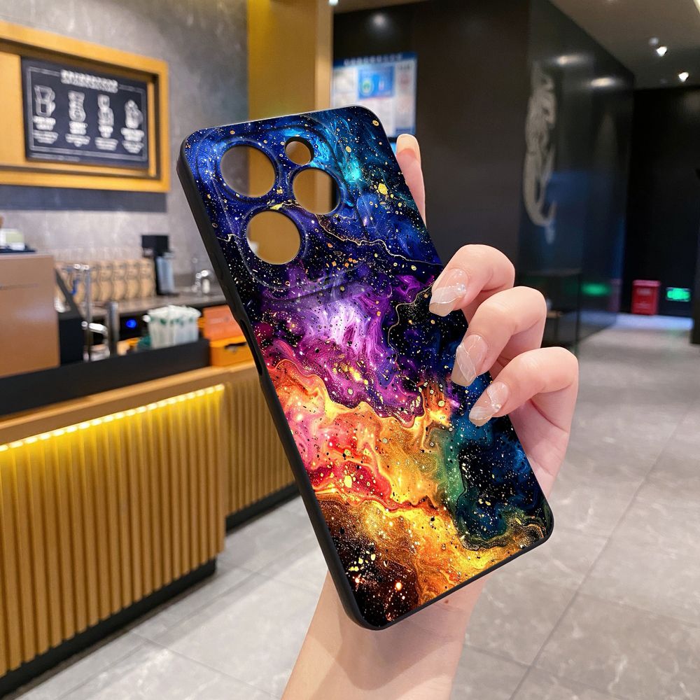 For Infinix Hot 50i 40i 40 Pro Note 12 G96 30 Hot 20 Play 12i 30i 20i 10S 11 Play 11S 10i Smart 8 9 5 Pink Golden Aurora Full Protective Case Anti Drop Cover
