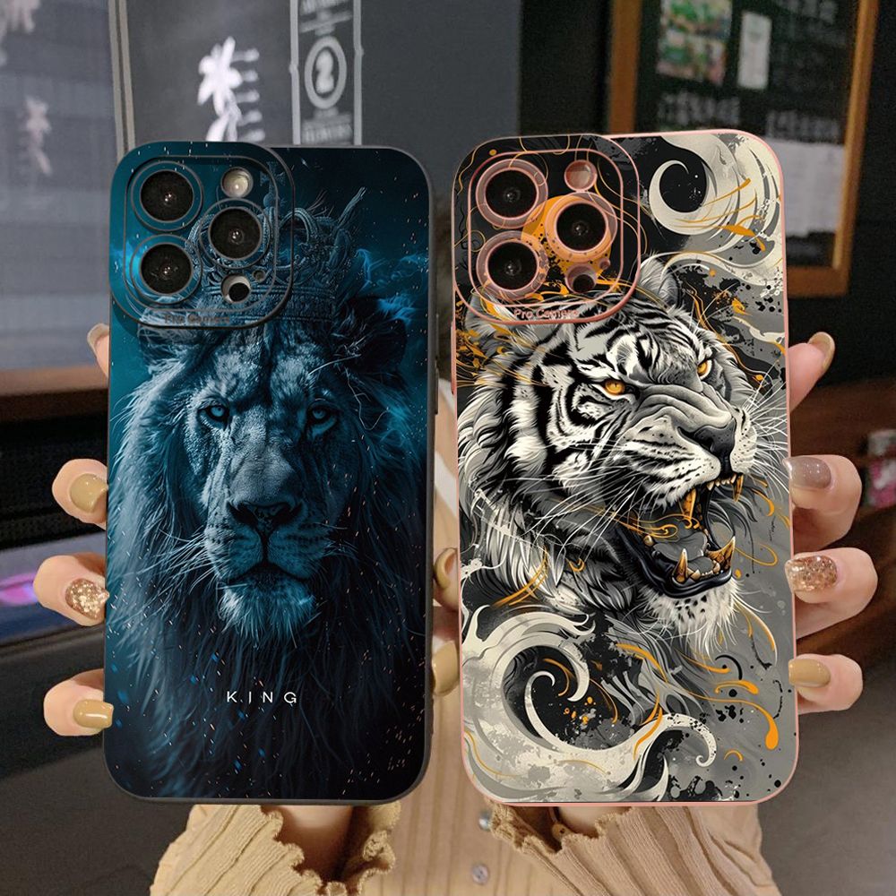 For iPhone 16 Pro Max 14 Plus 13 Pro Max 12 11 XR 8 7 SE 2022 XS Max Lion King Full Protective Case Anti Drop Cover