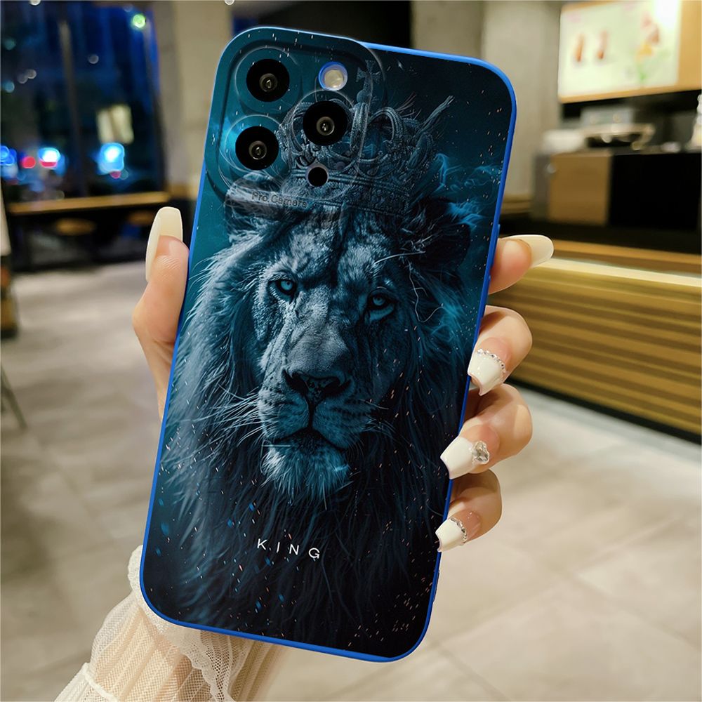For iPhone 16 Pro Max 14 Plus 13 Pro Max 12 11 XR 8 7 SE 2022 XS Max Lion King Full Protective Case Anti Drop Cover