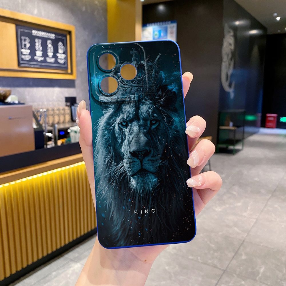 For Realme C61 C63 C65 C67 C53 C51 Note 50 60 C21 C33 C30 C35 C11 2021 C12 C15 C21Y C25Y Realme 12 13 Lion King Full Protective Case Anti Drop Cover