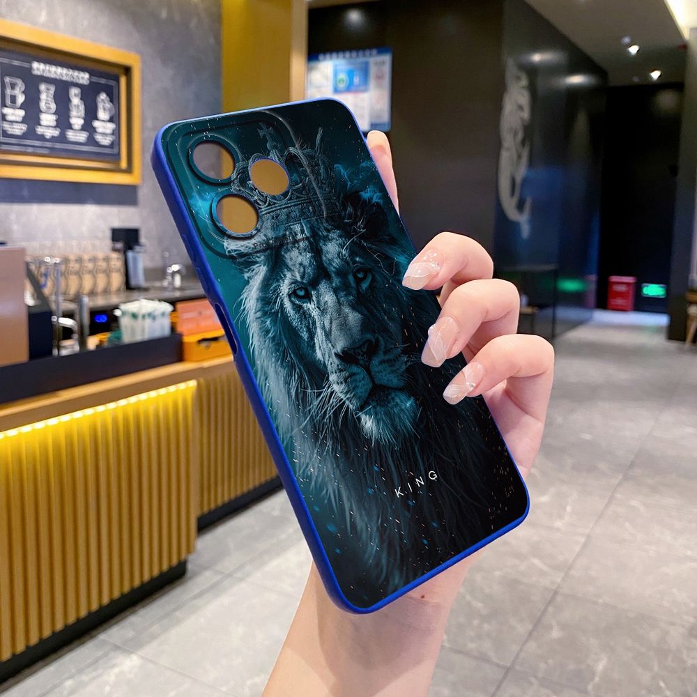 For Realme C61 C63 C65 C67 C53 C51 Note 50 60 C21 C33 C30 C35 C11 2021 C12 C15 C21Y C25Y Realme 12 13 Lion King Full Protective Case Anti Drop Cover