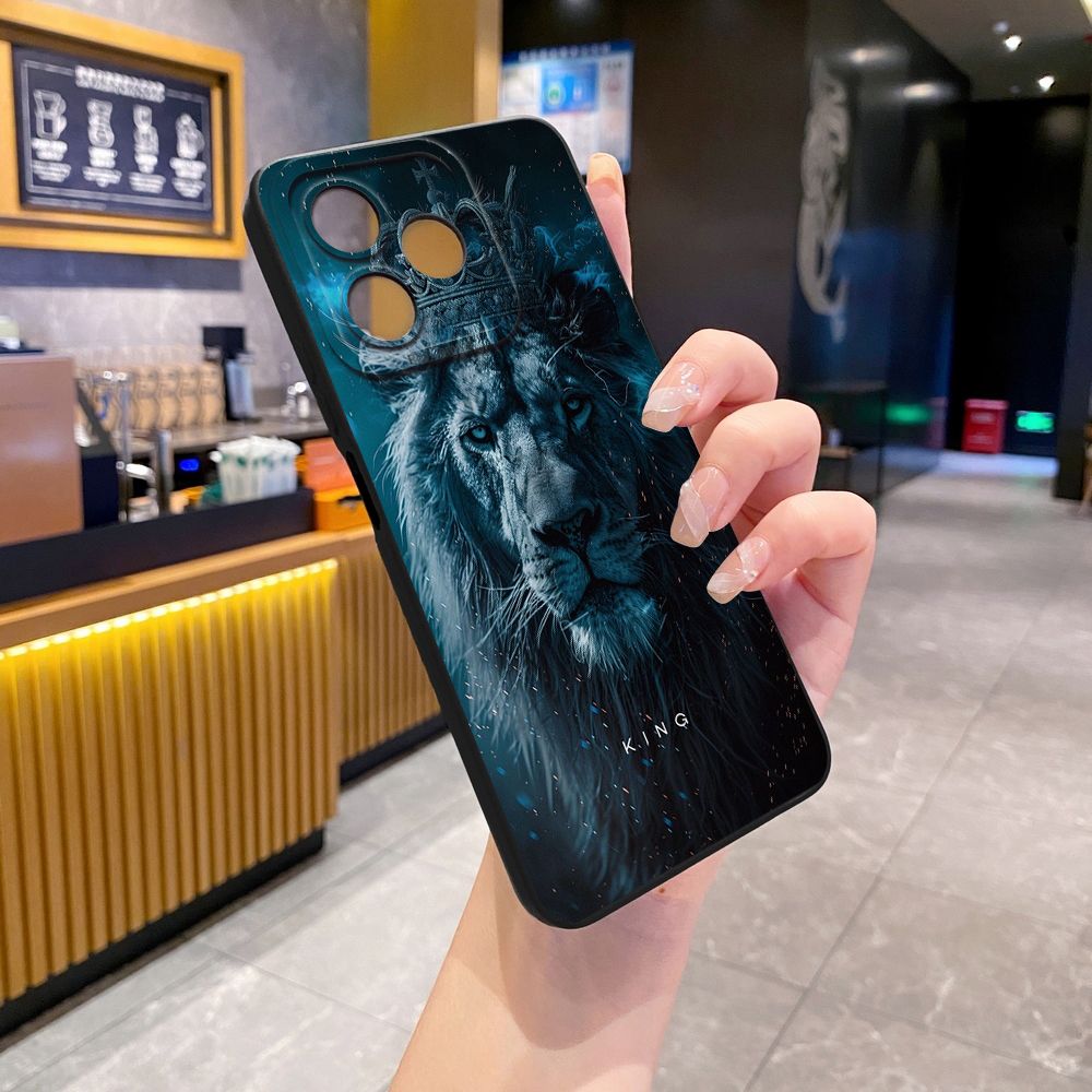 For Realme C61 C63 C65 C67 C53 C51 Note 50 60 C21 C33 C30 C35 C11 2021 C12 C15 C21Y C25Y Realme 12 13 Lion King Full Protective Case Anti Drop Cover