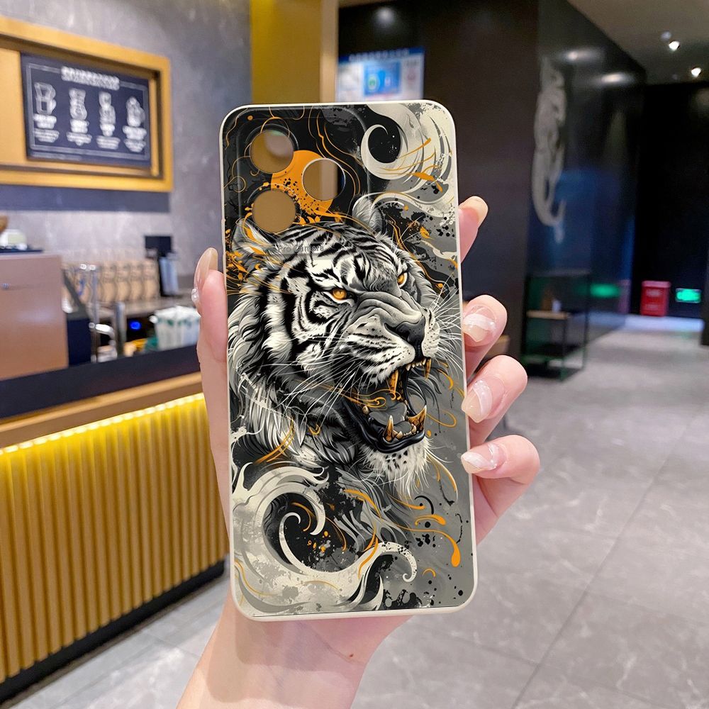 For Realme C61 C63 C65 C67 C53 C51 Note 50 60 C21 C33 C30 C35 C11 2021 C12 C15 C21Y C25Y Realme 12 13 Lion King Full Protective Case Anti Drop Cover