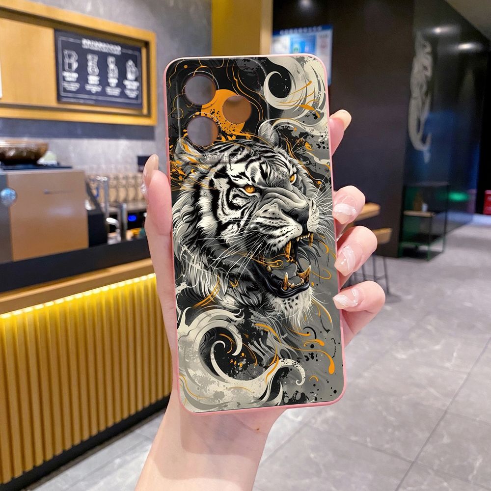 For Realme C61 C63 C65 C67 C53 C51 Note 50 60 C21 C33 C30 C35 C11 2021 C12 C15 C21Y C25Y Realme 12 13 Lion King Full Protective Case Anti Drop Cover