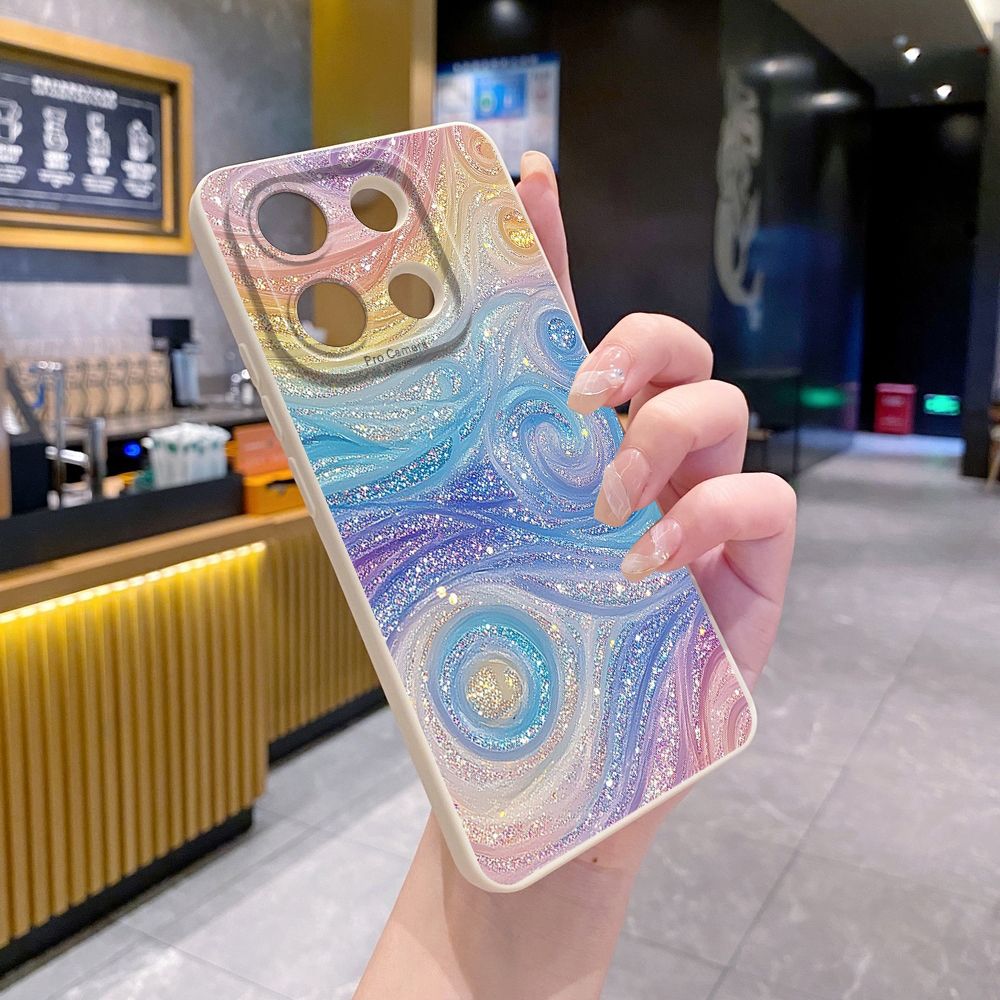 For Xiaomi Redmi Note 13 12 Pro 5G 12S 11S 13C A1 10 Pro 4G 10S Redmi 10C 9C Glitter Stripe Print Full Protective Case Anti Drop Cover