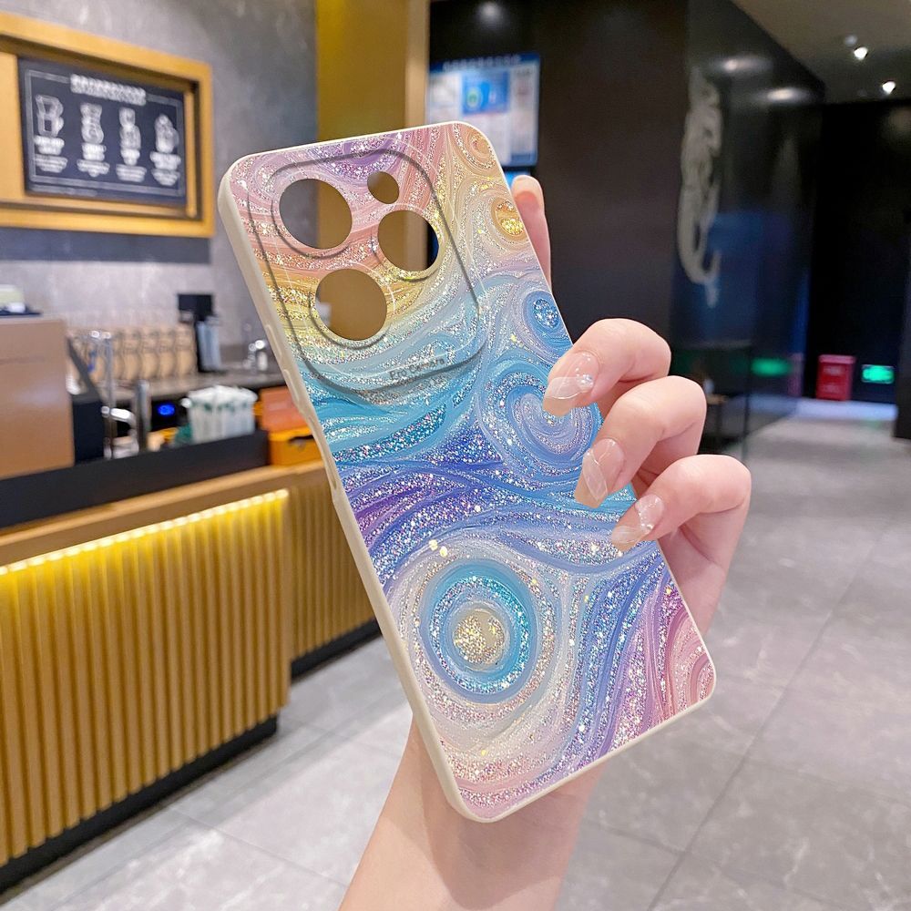 For Infinix Hot 50i 40i 40 Pro Note 12 G96 30 Hot 20 Play 12i 30i 20i 10S 11 Play 11S 10i Smart 8 9 5 Glitter Stripe Print Full Protective Case Anti Drop Cover