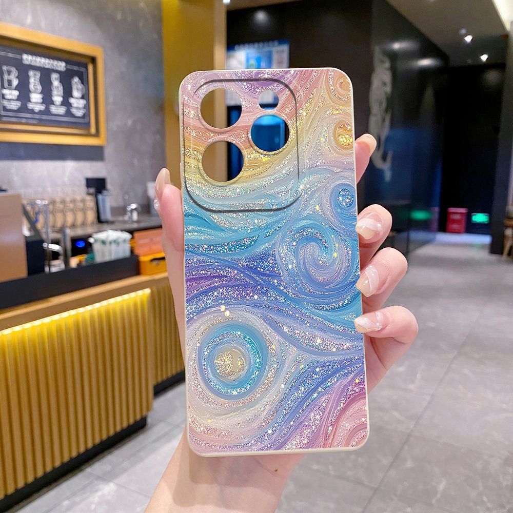 For Infinix Hot 50i 40i 40 Pro Note 12 G96 30 Hot 20 Play 12i 30i 20i 10S 11 Play 11S 10i Smart 8 9 5 Glitter Stripe Print Full Protective Case Anti Drop Cover