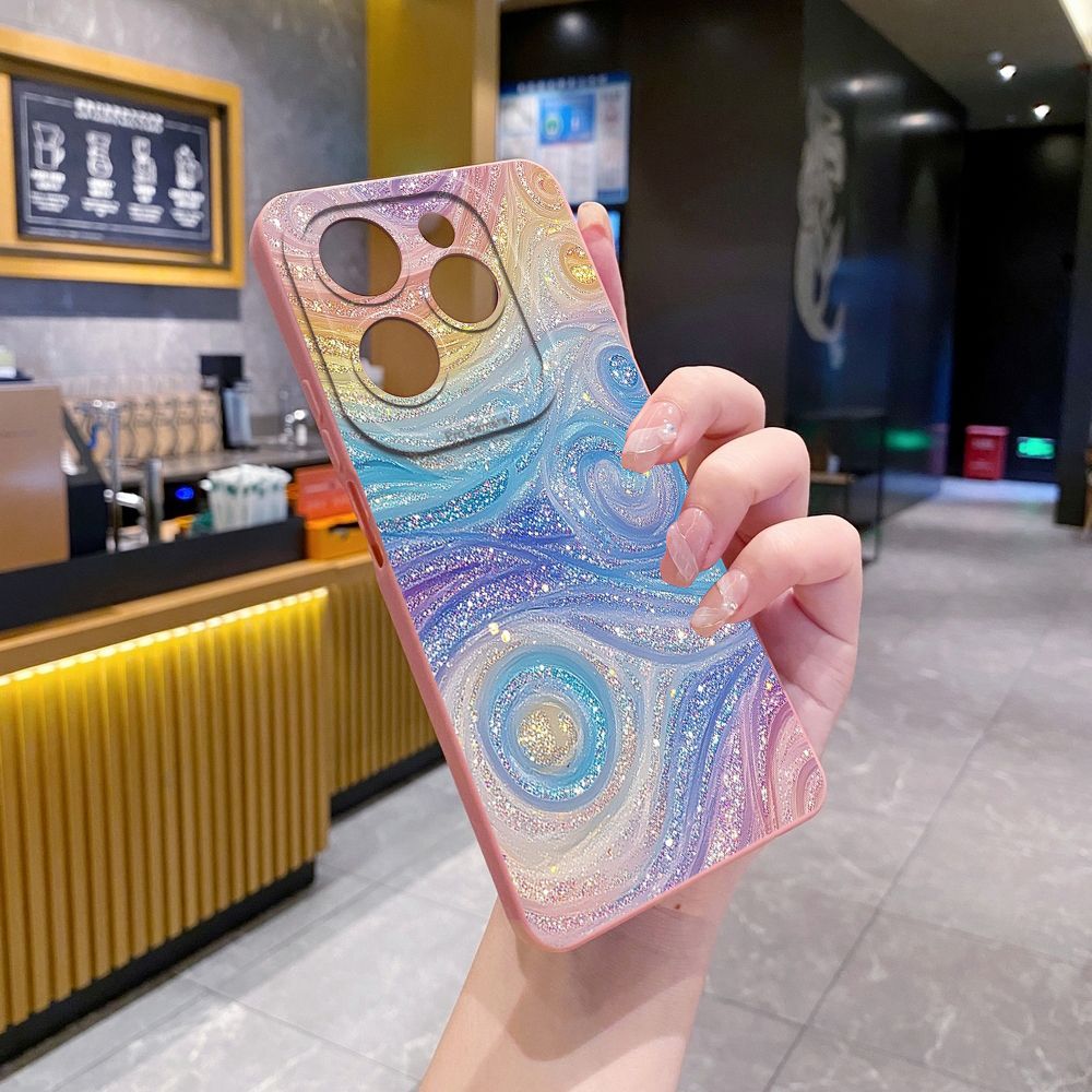 For Infinix Hot 50i 40i 40 Pro Note 12 G96 30 Hot 20 Play 12i 30i 20i 10S 11 Play 11S 10i Smart 8 9 5 Glitter Stripe Print Full Protective Case Anti Drop Cover