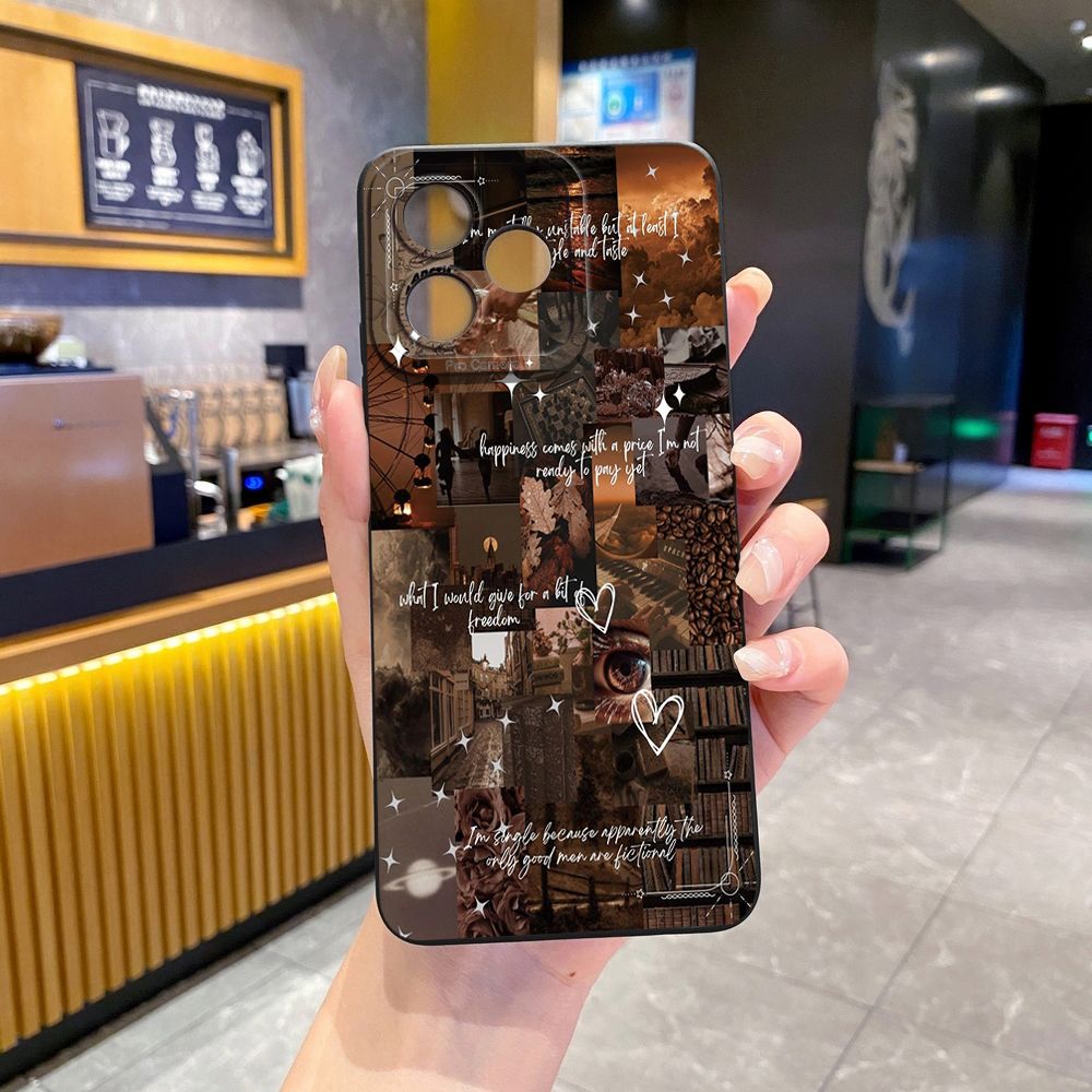 For Realme C61 C63 C65 C67 C53 C51 Note 50 60 C21 C33 C30 C35 C11 2021 C12 C15 C21Y C25Y Realme 12 13 Vintage Flower Art Town Butterfly Full Protective Case Anti Drop Cover