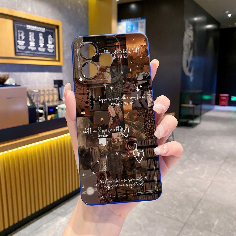 For Realme C61 C63 C65 C67 C53 C51 Note 50 60 C21 C33 C30 C35 C11 2021 C12 C15 C21Y C25Y Realme 12 13 Vintage Flower Art Town Butterfly Full Protective Case Anti Drop Cover