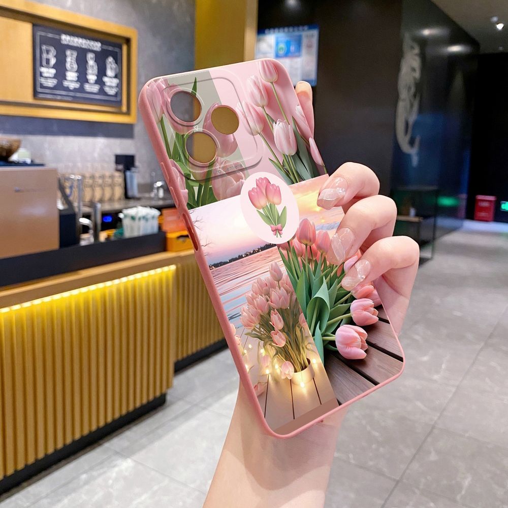 For Realme C61 C63 C65 C67 C53 C51 Note 50 60 C21 C33 C30 C35 C11 2021 C12 C15 C21Y C25Y Realme 12 13 Vintage Flower Art Town Butterfly Full Protective Case Anti Drop Cover