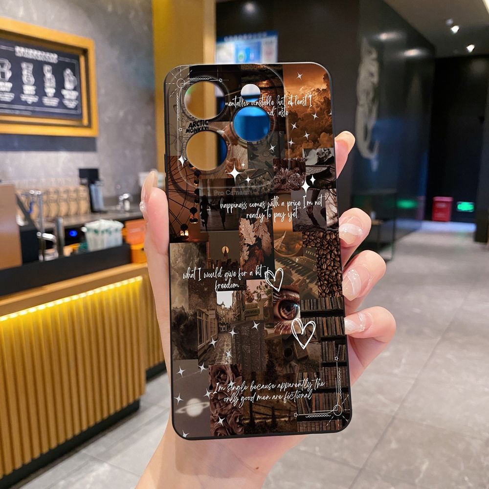 For Infinix Hot 50i 40i 40 Pro Note 12 G96 30 Hot 20 Play 12i 30i 20i 10S 11 Play 11S 10i Smart 8 9 5 Vintage Flower Art Town Butterfly Full Protective Case Anti Drop Cover