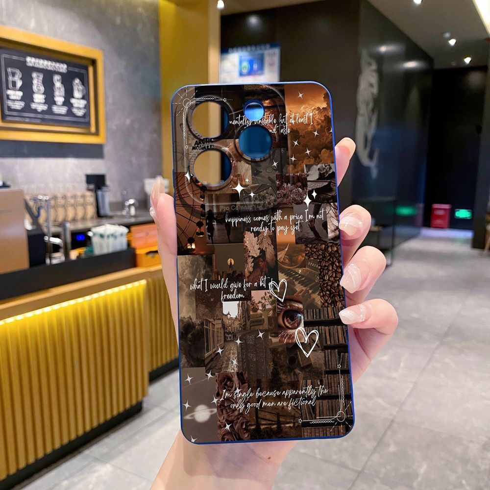 For Infinix Hot 50i 40i 40 Pro Note 12 G96 30 Hot 20 Play 12i 30i 20i 10S 11 Play 11S 10i Smart 8 9 5 Vintage Flower Art Town Butterfly Full Protective Case Anti Drop Cover