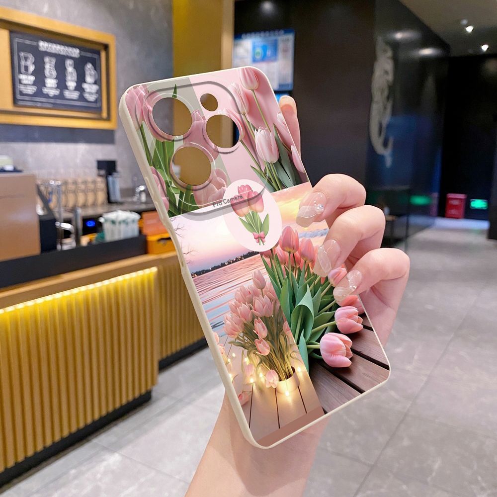 For Infinix Hot 50i 40i 40 Pro Note 12 G96 30 Hot 20 Play 12i 30i 20i 10S 11 Play 11S 10i Smart 8 9 5 Vintage Flower Art Town Butterfly Full Protective Case Anti Drop Cover