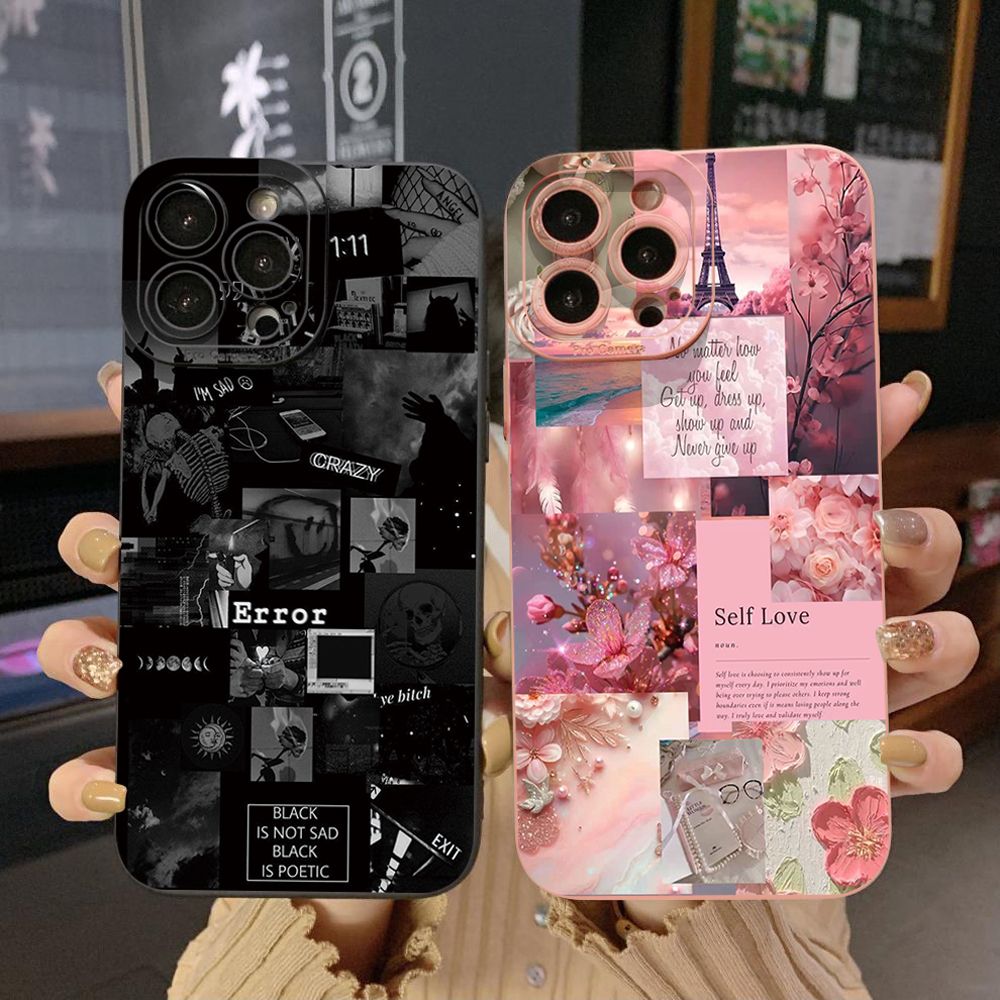 For iPhone 16 Pro Max 14 Plus 13 Pro Max 12 11 XR 8 7 SE 2022 XS Max Poetic Black Full Protective Case Anti Drop Cover