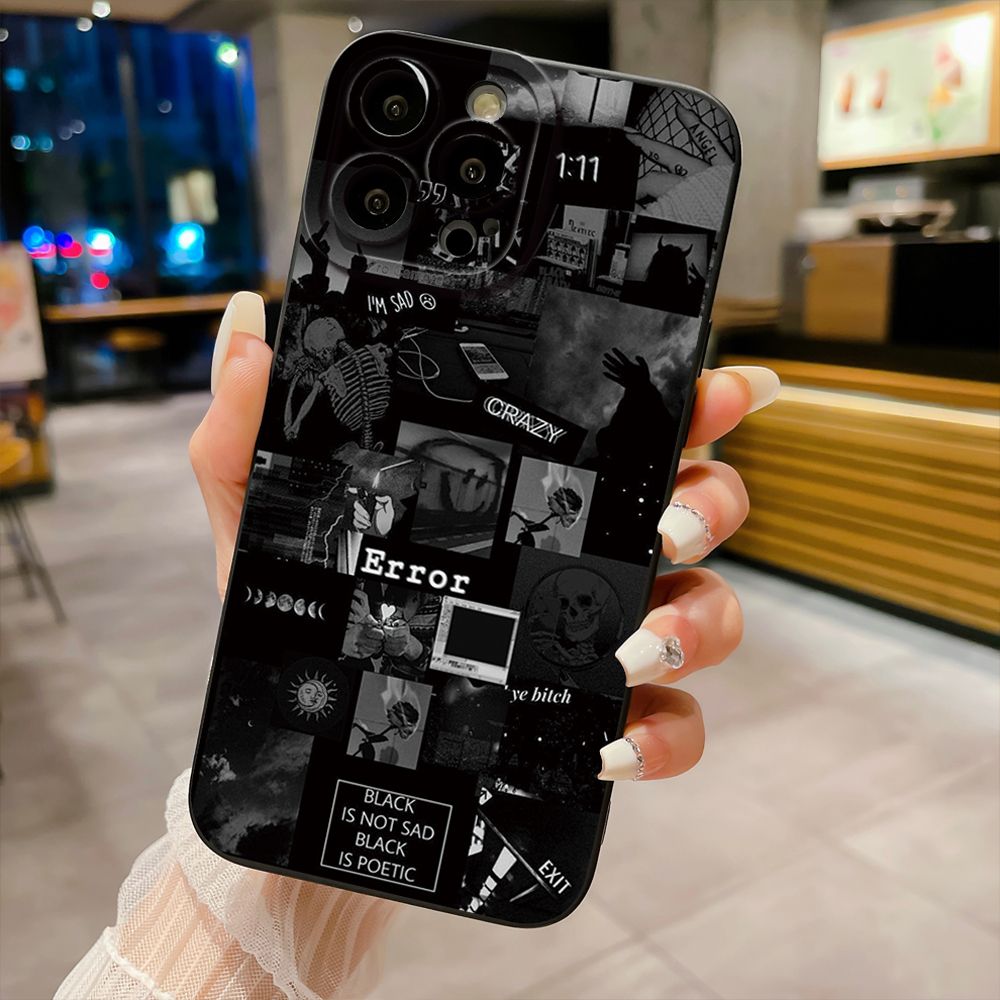 For iPhone 16 Pro Max 14 Plus 13 Pro Max 12 11 XR 8 7 SE 2022 XS Max Poetic Black Full Protective Case Anti Drop Cover