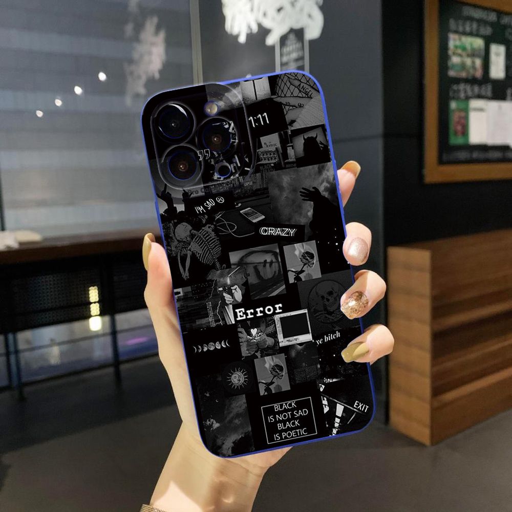 For iPhone 16 Pro Max 14 Plus 13 Pro Max 12 11 XR 8 7 SE 2022 XS Max Poetic Black Full Protective Case Anti Drop Cover