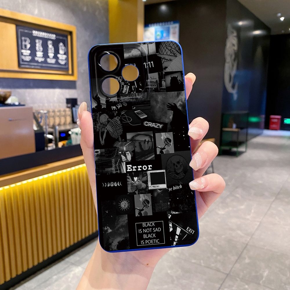 For Realme C61 C63 C65 C67 C53 C51 Note 50 60 C21 C33 C30 C35 C11 2021 C12 C15 C21Y C25Y Realme 12 13 Poetic Black Full Protective Case Anti Drop Cover