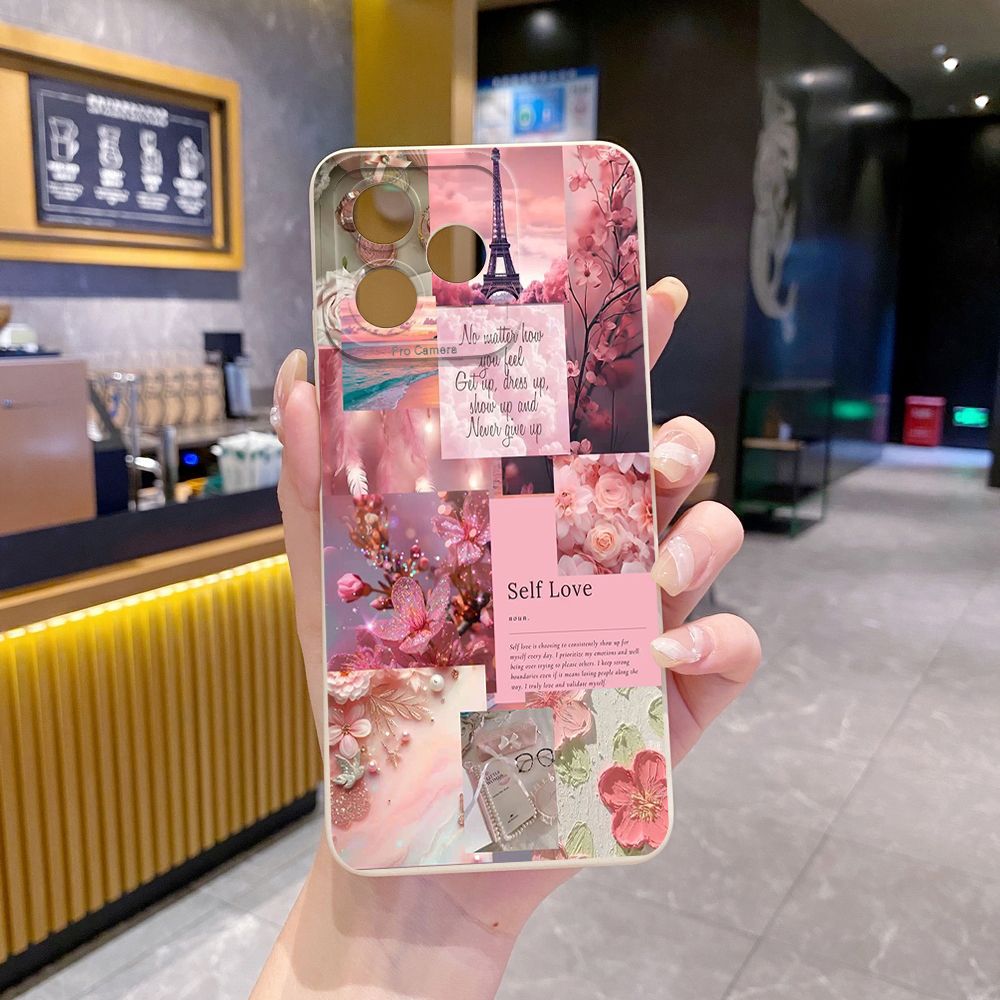 For Realme C61 C63 C65 C67 C53 C51 Note 50 60 C21 C33 C30 C35 C11 2021 C12 C15 C21Y C25Y Realme 12 13 Poetic Black Full Protective Case Anti Drop Cover