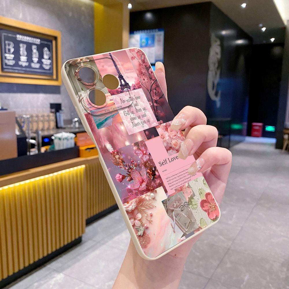 For Realme C61 C63 C65 C67 C53 C51 Note 50 60 C21 C33 C30 C35 C11 2021 C12 C15 C21Y C25Y Realme 12 13 Poetic Black Full Protective Case Anti Drop Cover