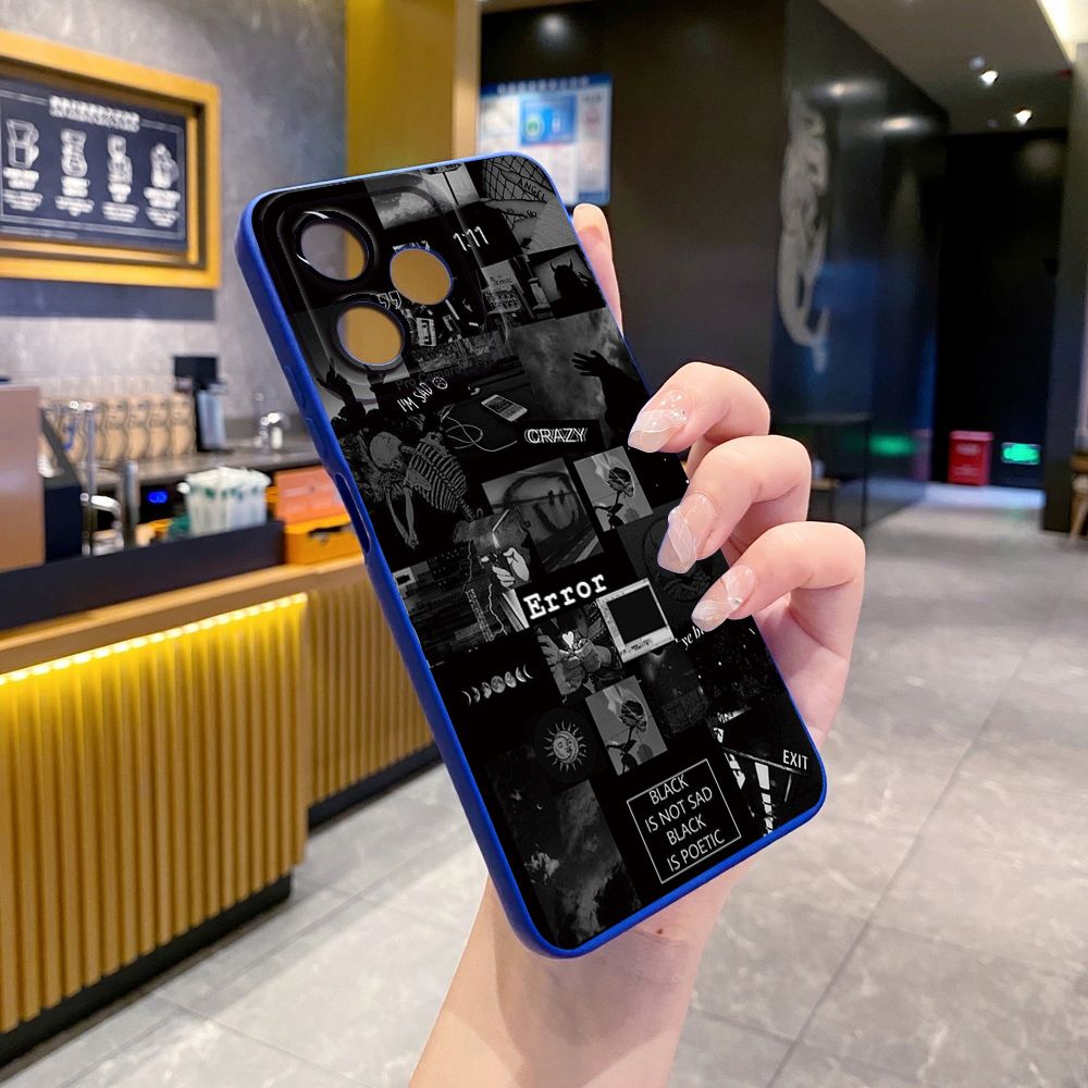 For Realme C61 C63 C65 C67 C53 C51 Note 50 60 C21 C33 C30 C35 C11 2021 C12 C15 C21Y C25Y Realme 12 13 Poetic Black Full Protective Case Anti Drop Cover