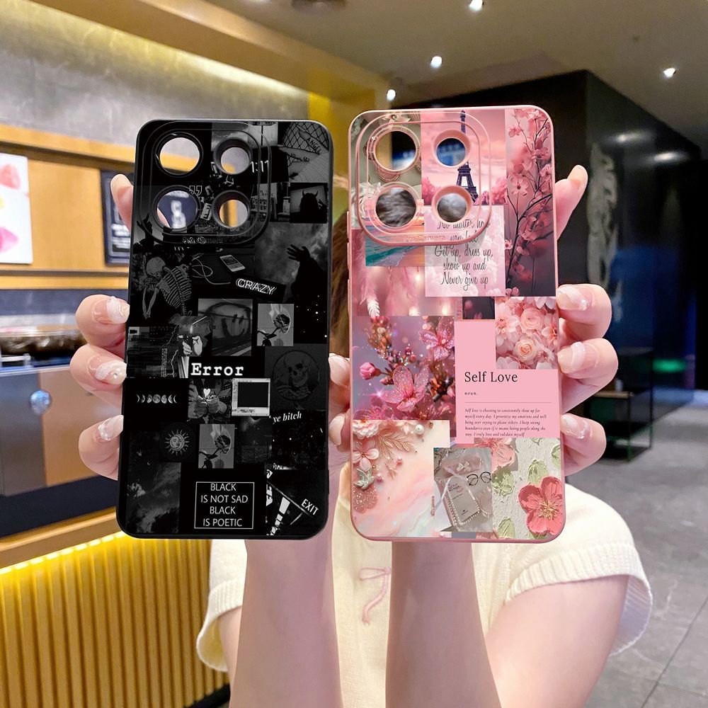 For Xiaomi Redmi Note 13 12 Pro 5G 12S 11S 13C A1 10 Pro 4G 10S Redmi 10C 9C Poetic Black Full Protective Case Anti Drop Cover