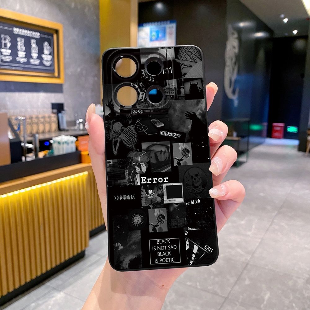 For Xiaomi Redmi Note 13 12 Pro 5G 12S 11S 13C A1 10 Pro 4G 10S Redmi 10C 9C Poetic Black Full Protective Case Anti Drop Cover