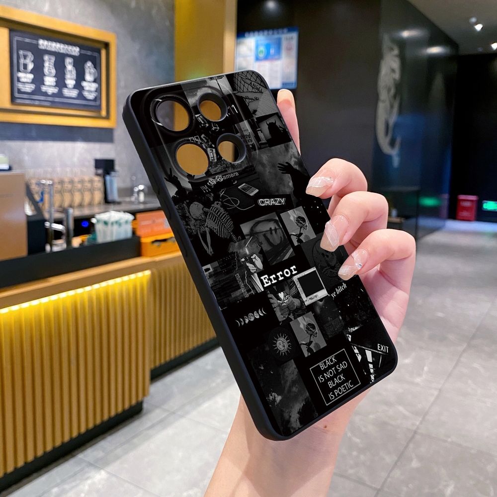 For Xiaomi Redmi Note 13 12 Pro 5G 12S 11S 13C A1 10 Pro 4G 10S Redmi 10C 9C Poetic Black Full Protective Case Anti Drop Cover