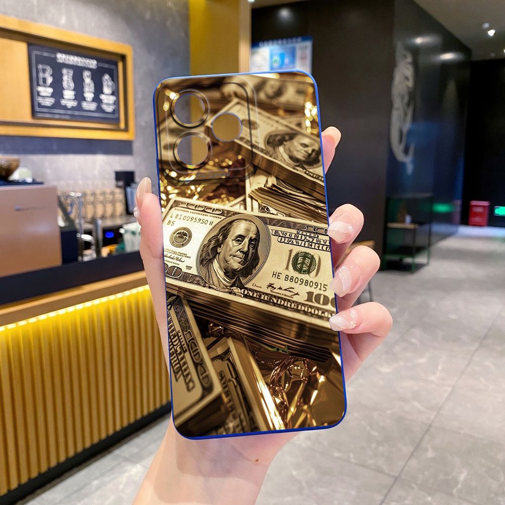 For Realme C61 C63 C65 C67 C53 C51 Note 50 60 C21 C33 C30 C35 C11 2021 C12 C15 C21Y C25Y Realme 12 13 USD Dollar Cash Full Protective Case Anti Drop Cover