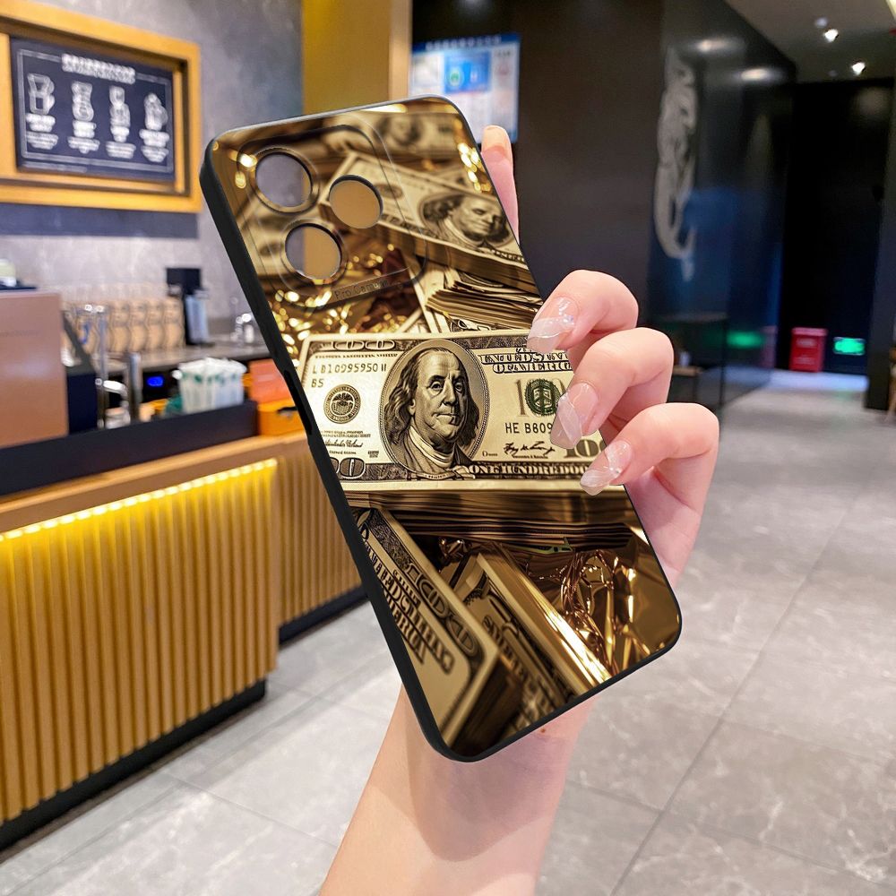 For Realme C61 C63 C65 C67 C53 C51 Note 50 60 C21 C33 C30 C35 C11 2021 C12 C15 C21Y C25Y Realme 12 13 USD Dollar Cash Full Protective Case Anti Drop Cover