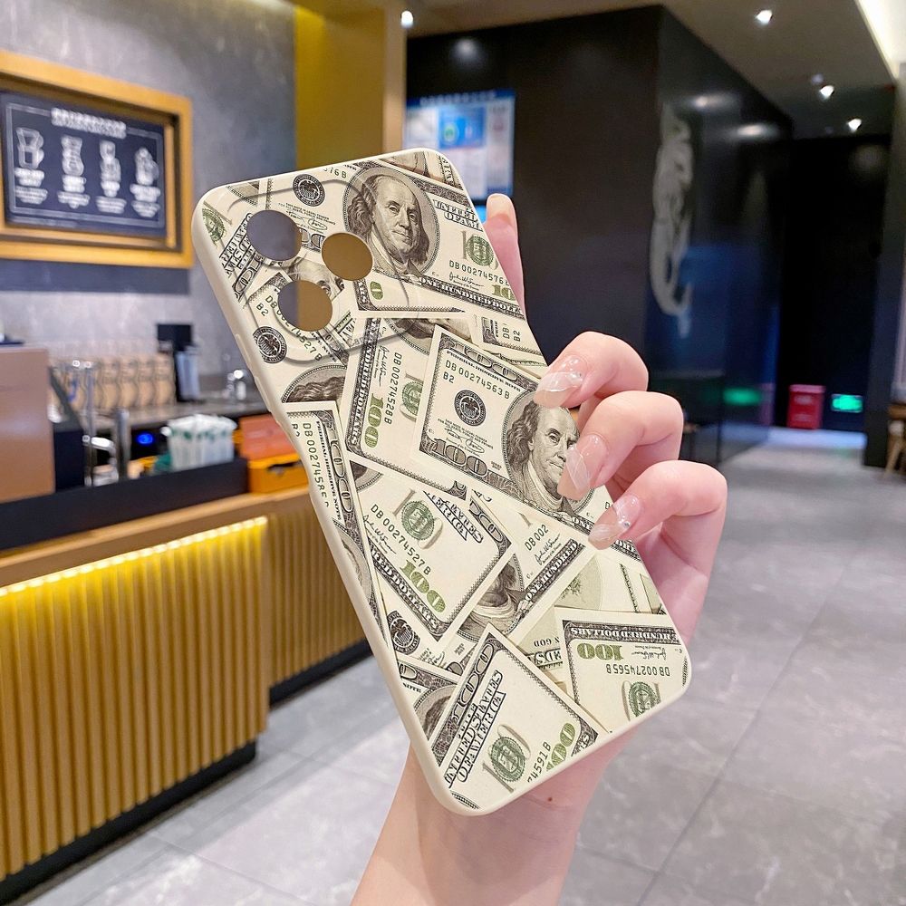 For Realme C61 C63 C65 C67 C53 C51 Note 50 60 C21 C33 C30 C35 C11 2021 C12 C15 C21Y C25Y Realme 12 13 USD Dollar Cash Full Protective Case Anti Drop Cover