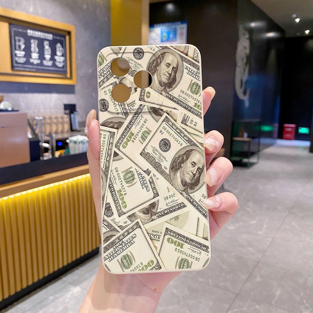 For Realme C61 C63 C65 C67 C53 C51 Note 50 60 C21 C33 C30 C35 C11 2021 C12 C15 C21Y C25Y Realme 12 13 USD Dollar Cash Full Protective Case Anti Drop Cover