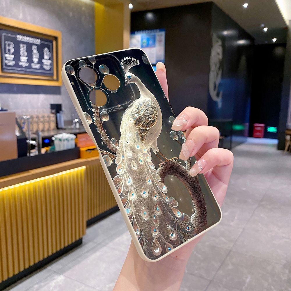 For Realme C61 C63 C65 C67 C53 C51 Note 50 60 C21 C33 C30 C35 C11 2021 C12 C15 C21Y C25Y Realme 12 13 Cute Owl Peacock Full Protective Case Anti Drop Cover