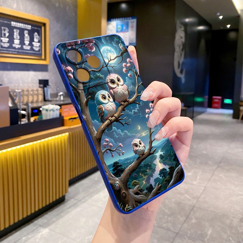 For Realme C61 C63 C65 C67 C53 C51 Note 50 60 C21 C33 C30 C35 C11 2021 C12 C15 C21Y C25Y Realme 12 13 Cute Owl Peacock Full Protective Case Anti Drop Cover