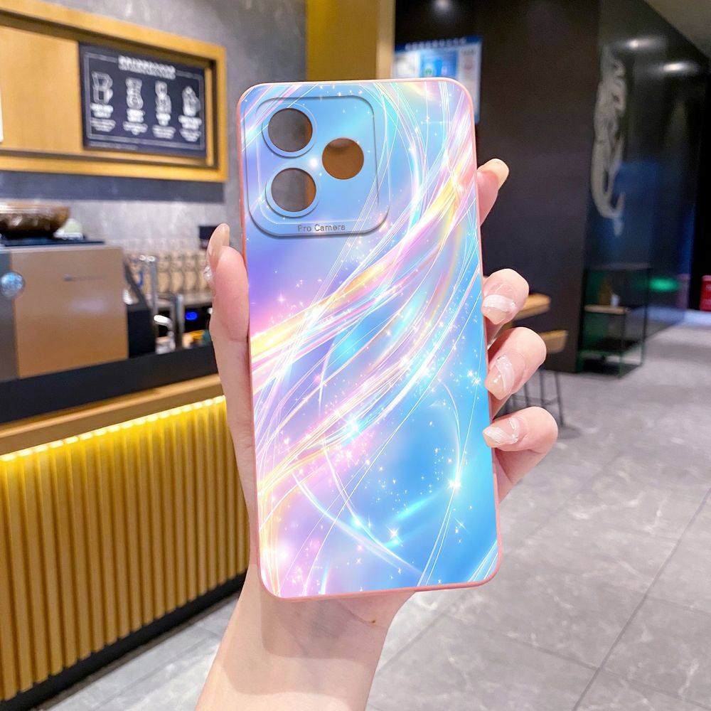 For Realme C61 C63 C65 C67 C53 C51 Note 50 60 C21 C33 C30 C35 C11 2021 C12 C15 C21Y C25Y Realme 12 13 Blue Aurora Full Protective Case Anti Drop Cover