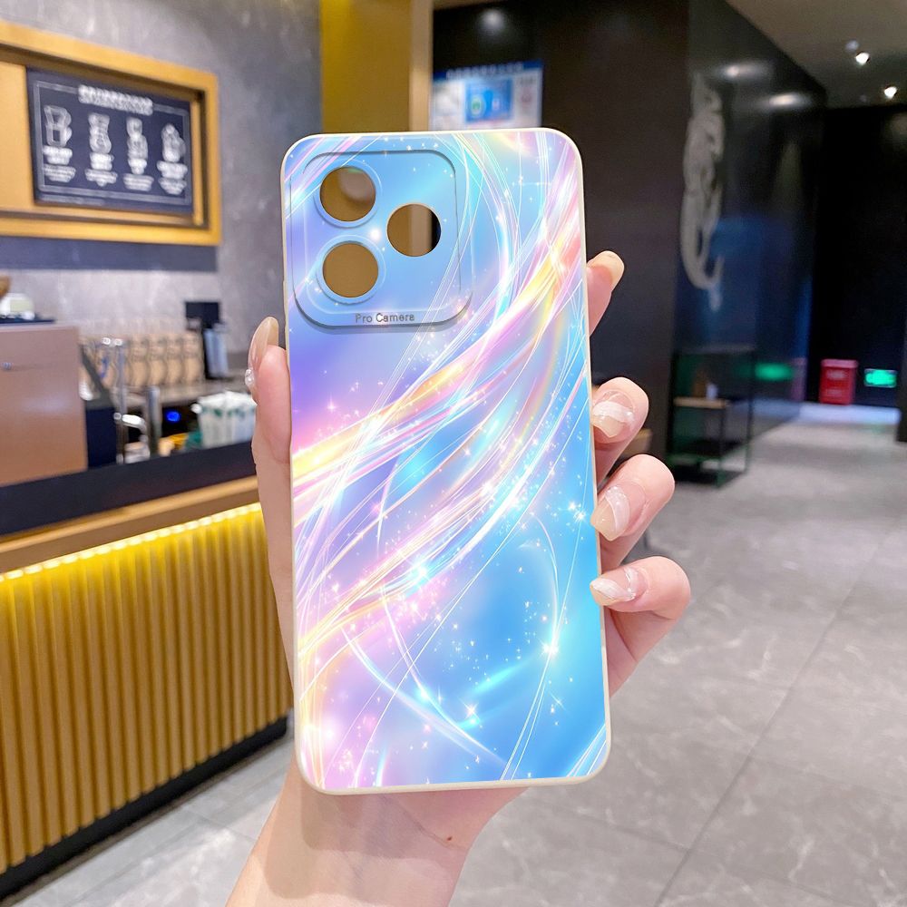 For Realme C61 C63 C65 C67 C53 C51 Note 50 60 C21 C33 C30 C35 C11 2021 C12 C15 C21Y C25Y Realme 12 13 Blue Aurora Full Protective Case Anti Drop Cover