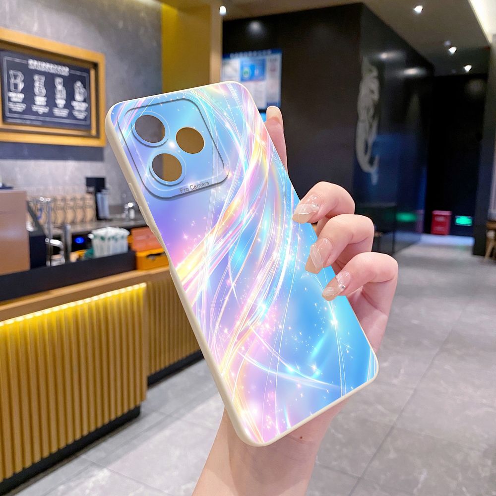 For Realme C61 C63 C65 C67 C53 C51 Note 50 60 C21 C33 C30 C35 C11 2021 C12 C15 C21Y C25Y Realme 12 13 Blue Aurora Full Protective Case Anti Drop Cover