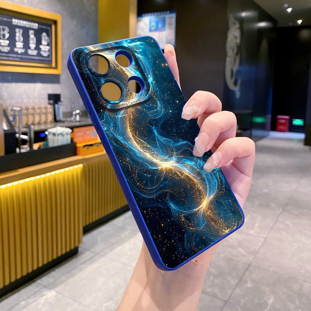 For Xiaomi Redmi Note 13 12 Pro 5G 12S 11S 13C A1 10 Pro 4G 10S Redmi 10C 9C Blue Aurora Full Protective Case Anti Drop Cover