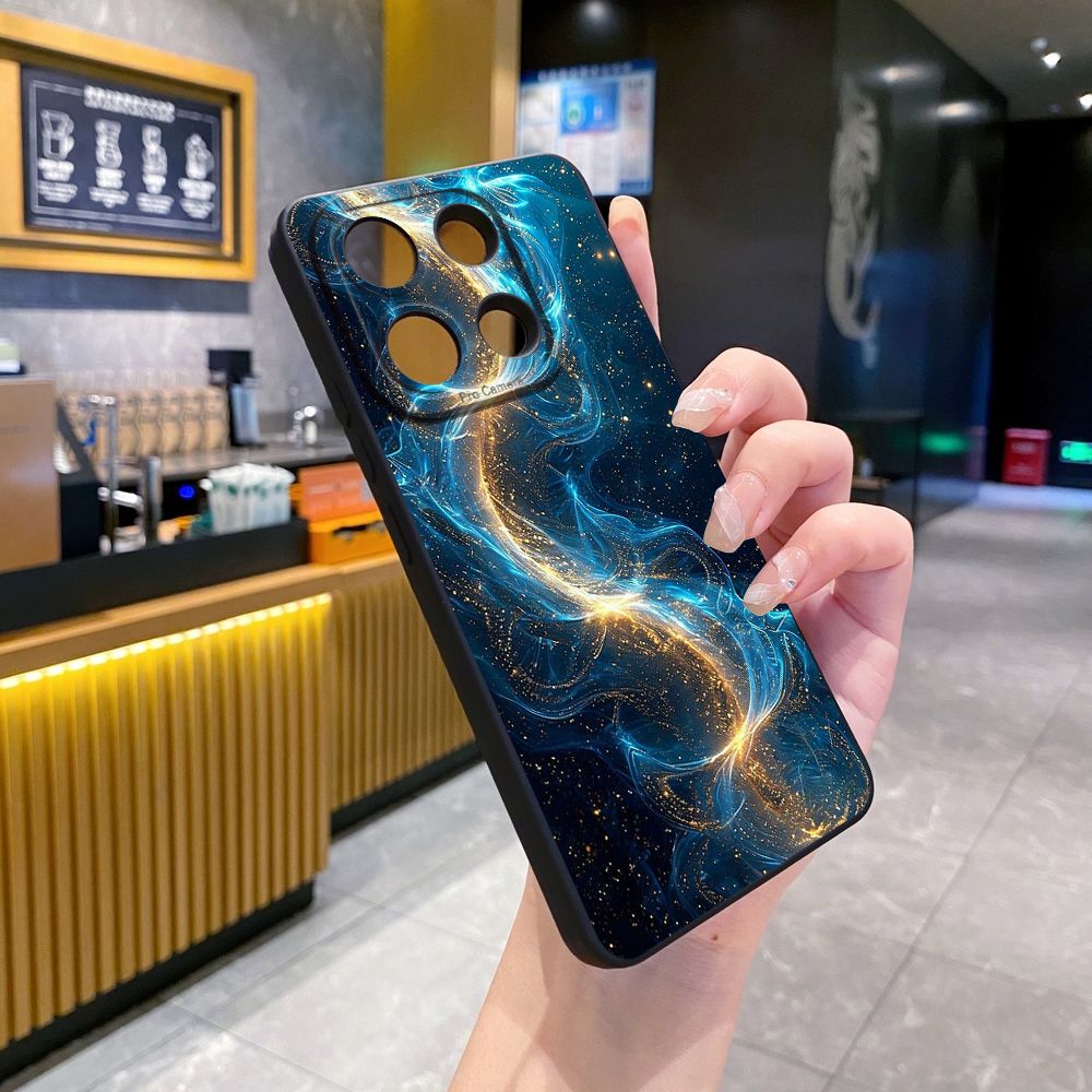 For Xiaomi Redmi Note 13 12 Pro 5G 12S 11S 13C A1 10 Pro 4G 10S Redmi 10C 9C Blue Aurora Full Protective Case Anti Drop Cover