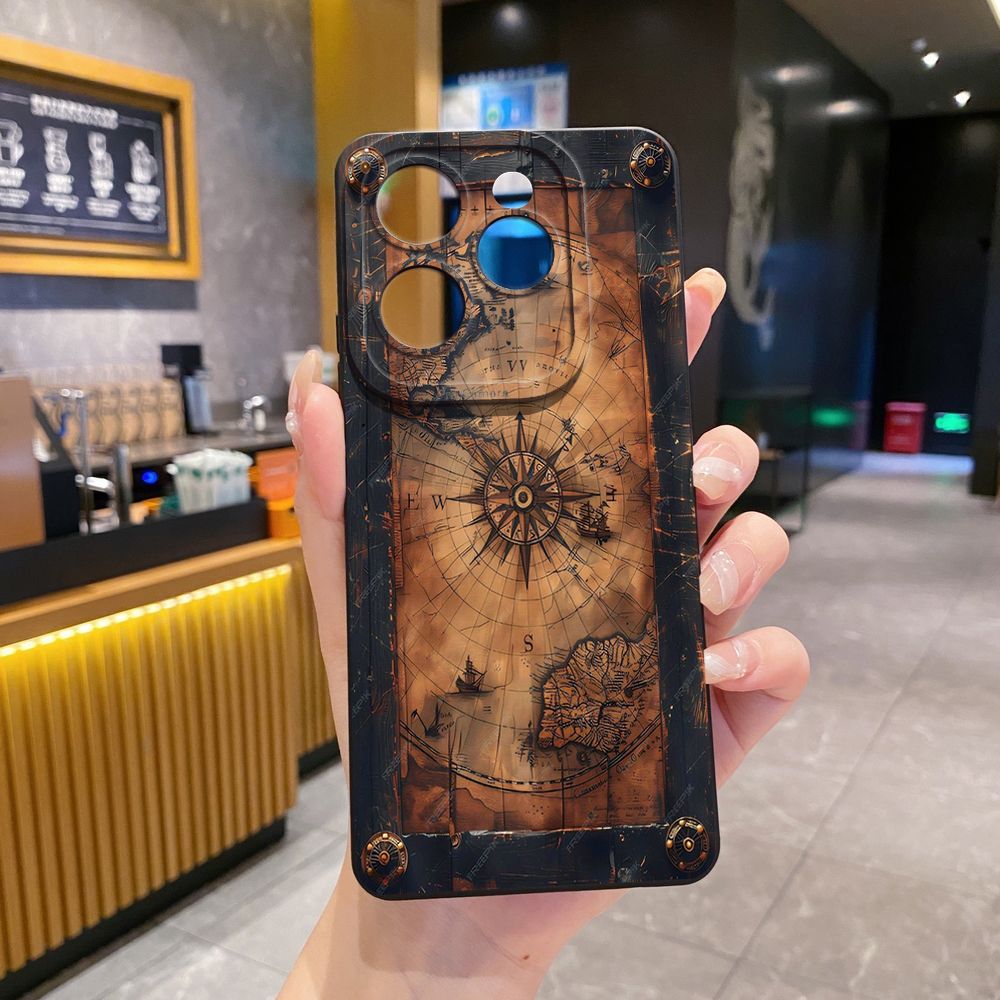 For Infinix Hot 50i 40i 40 Pro Note 12 G96 30 Hot 20 Play 12i 30i 20i 10S 11 Play 11S 10i Smart 8 9 5 Map Compass Airplane Full Protective Case Anti Drop Cover
