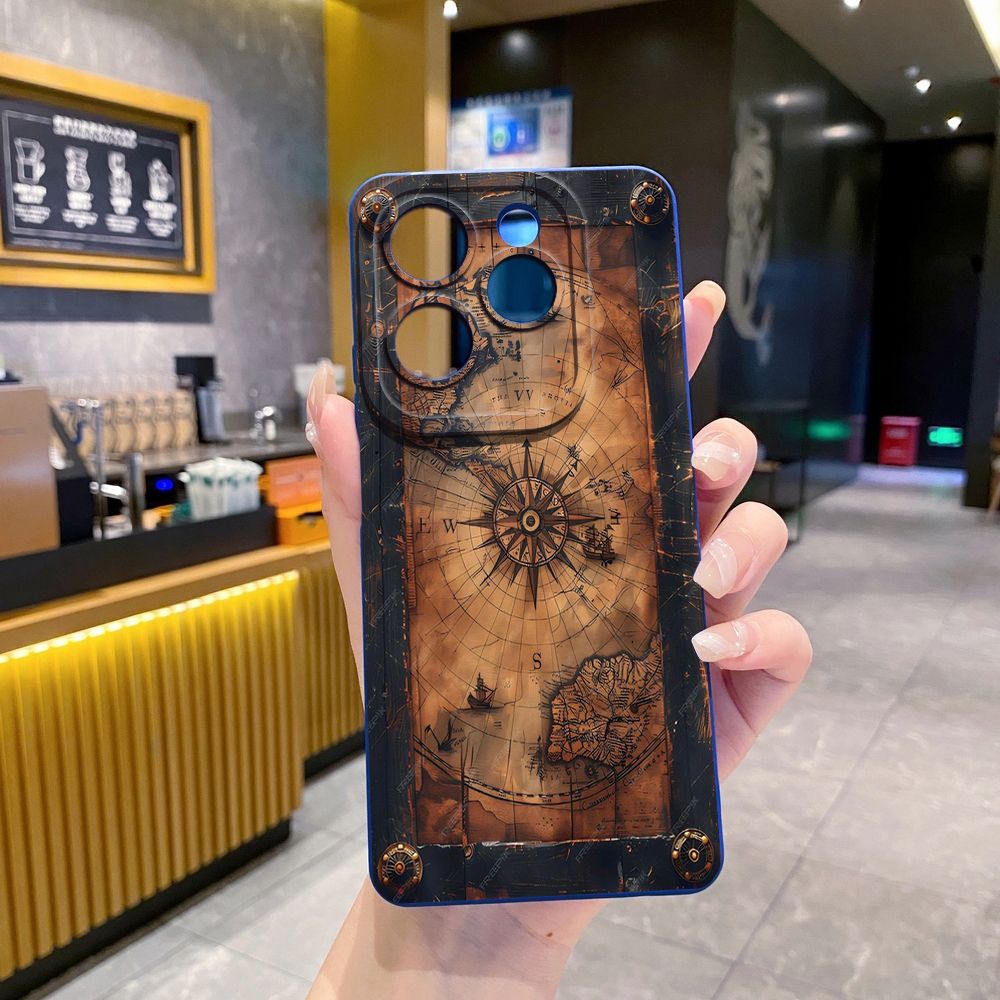 For Infinix Hot 50i 40i 40 Pro Note 12 G96 30 Hot 20 Play 12i 30i 20i 10S 11 Play 11S 10i Smart 8 9 5 Map Compass Airplane Full Protective Case Anti Drop Cover