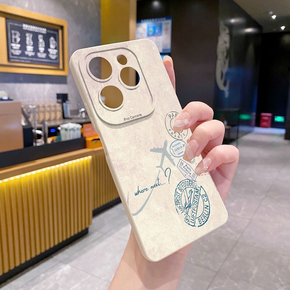 For Infinix Hot 50i 40i 40 Pro Note 12 G96 30 Hot 20 Play 12i 30i 20i 10S 11 Play 11S 10i Smart 8 9 5 Map Compass Airplane Full Protective Case Anti Drop Cover