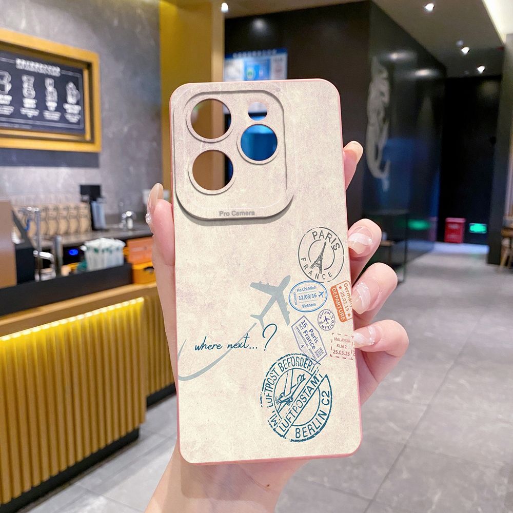 For Infinix Hot 50i 40i 40 Pro Note 12 G96 30 Hot 20 Play 12i 30i 20i 10S 11 Play 11S 10i Smart 8 9 5 Map Compass Airplane Full Protective Case Anti Drop Cover