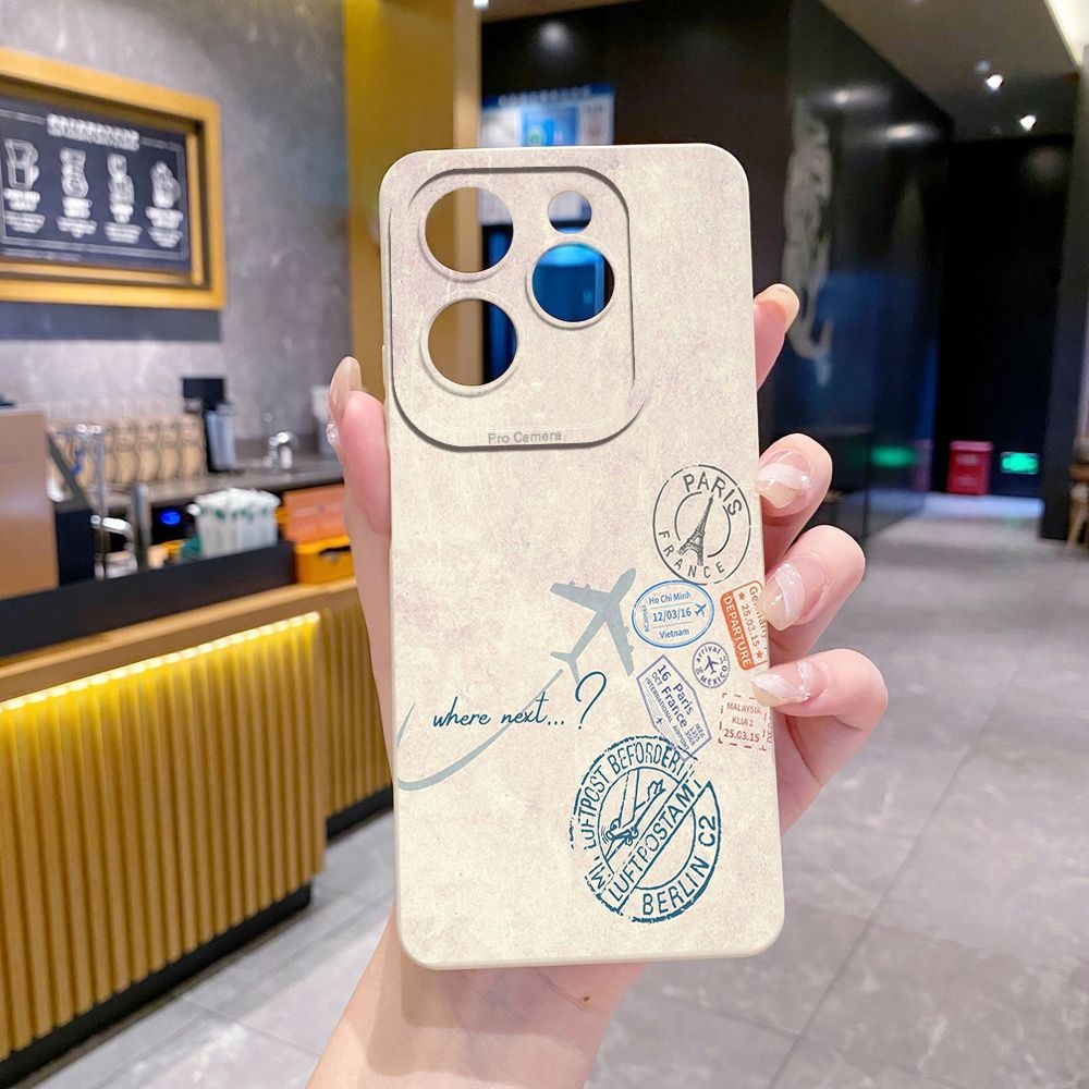 For Infinix Hot 50i 40i 40 Pro Note 12 G96 30 Hot 20 Play 12i 30i 20i 10S 11 Play 11S 10i Smart 8 9 5 Map Compass Airplane Full Protective Case Anti Drop Cover