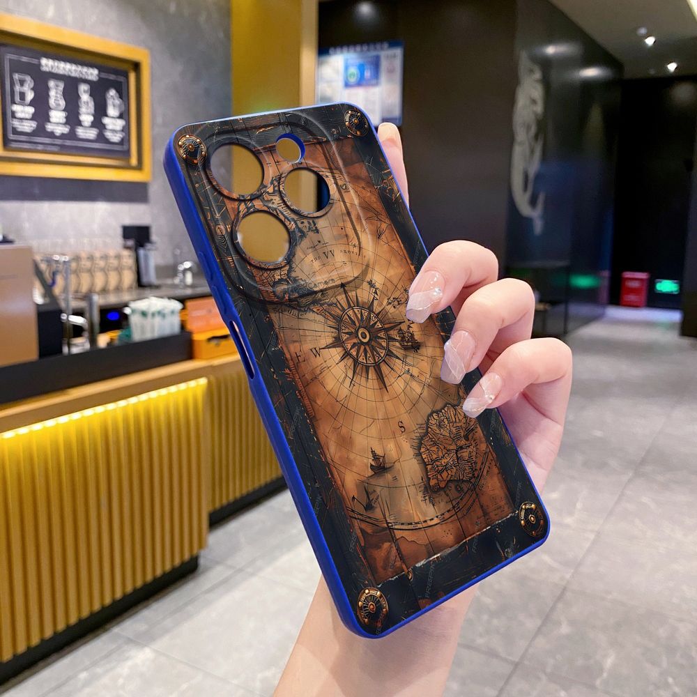 For Infinix Hot 50i 40i 40 Pro Note 12 G96 30 Hot 20 Play 12i 30i 20i 10S 11 Play 11S 10i Smart 8 9 5 Map Compass Airplane Full Protective Case Anti Drop Cover