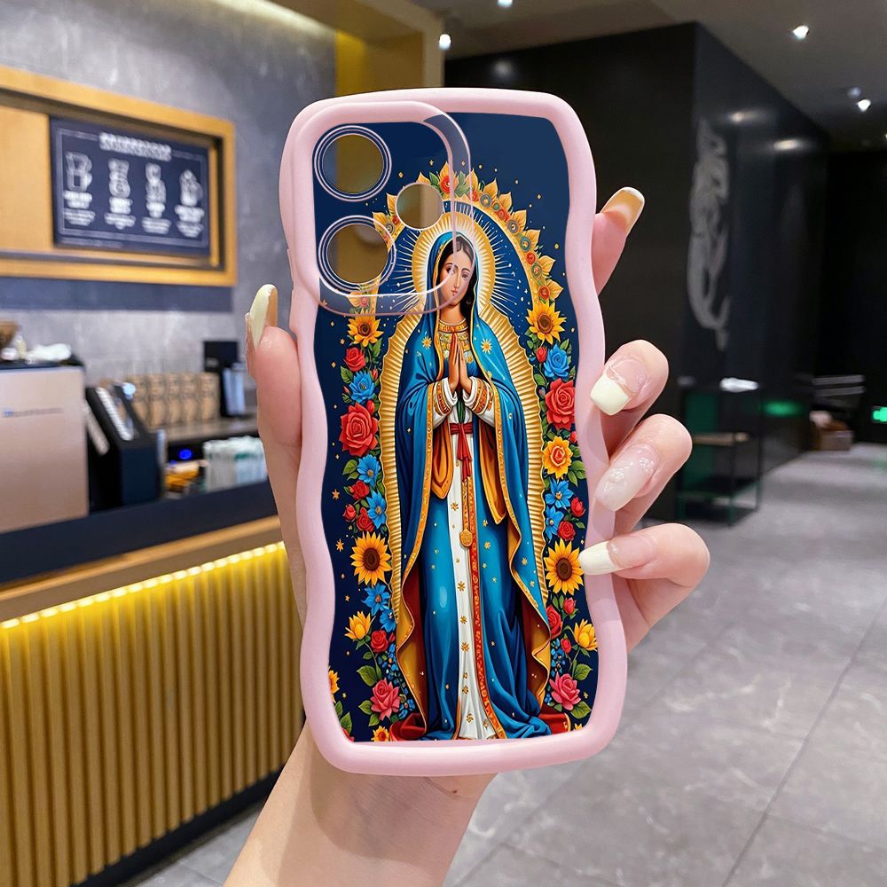 For OPPO Realme C67 C53 C51 Note 50 C21Y C25Y C33 C30 C35 9i Purple Butterfly Flower Girl Wave Frame Phone Case Anti Drop Cover