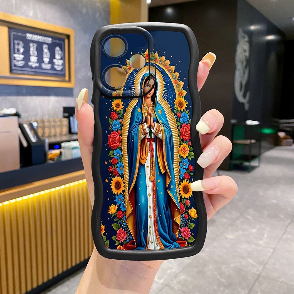 For OPPO Realme C67 C53 C51 Note 50 C21Y C25Y C33 C30 C35 9i Purple Butterfly Flower Girl Wave Frame Phone Case Anti Drop Cover