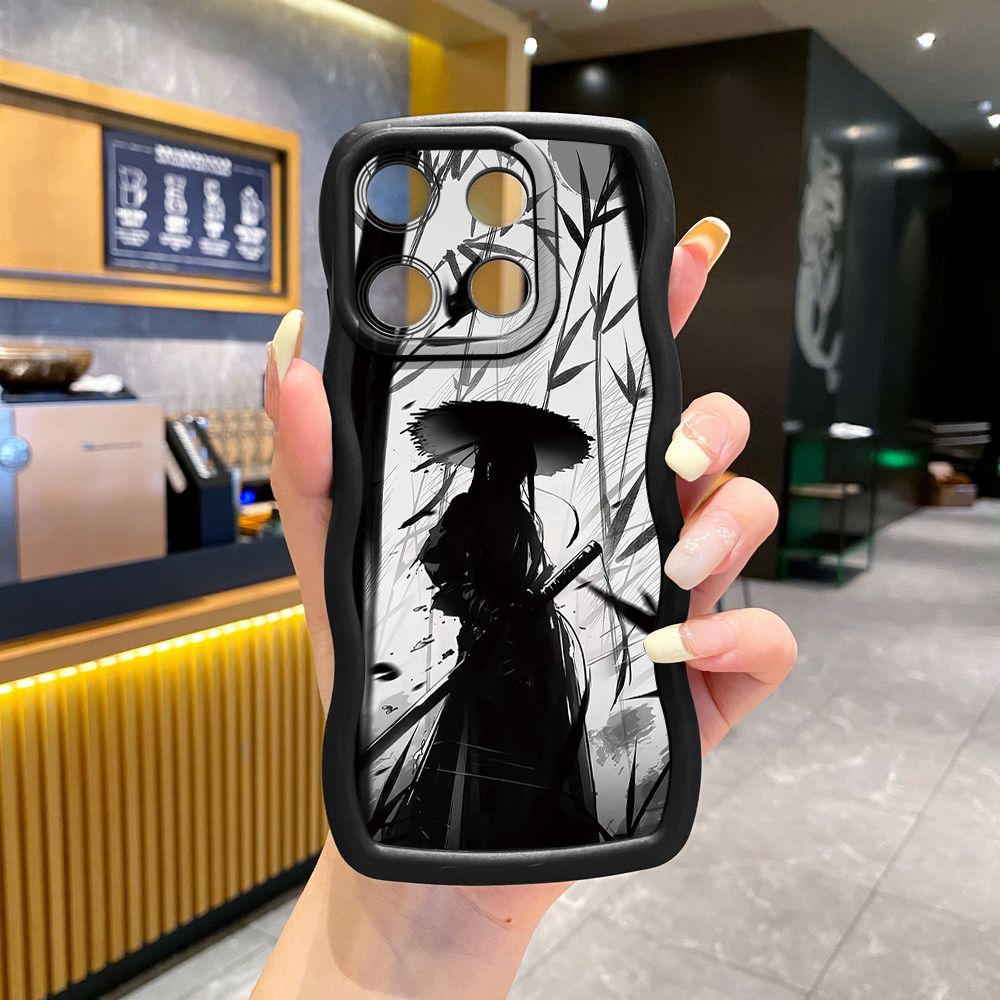 For Xiaomi Redmi Note 13 Pro 5G 12S 12 Turbo 11S 13C 12C Dragon Pattern Sword Wave Frame Phone Case Anti Drop Cover