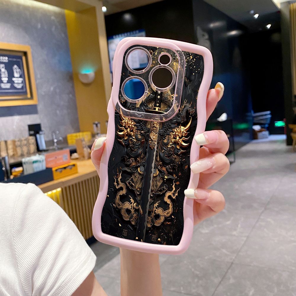 For Tecno Camon 19 Pro NEO 20 30 POP 6 GO 7 Spark GO 2023 8C 9 10 Pro 20C Dragon Pattern Sword Wave Frame Phone Case Anti Drop Cover